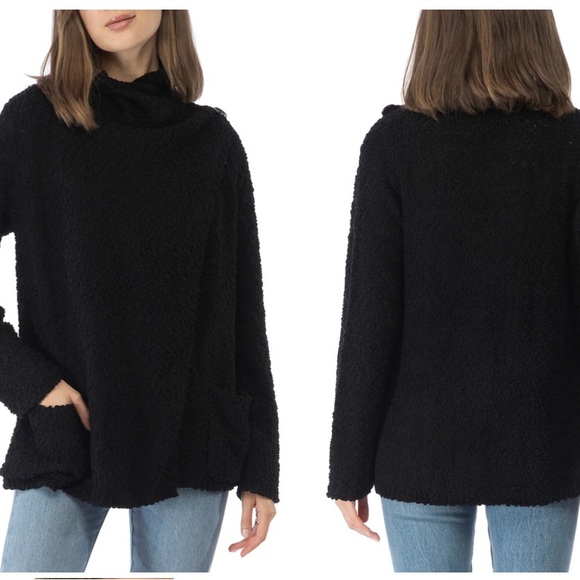 NWT Bobeau Boucle Popcorn Draped Button Cardigan - Picture 2 of 5